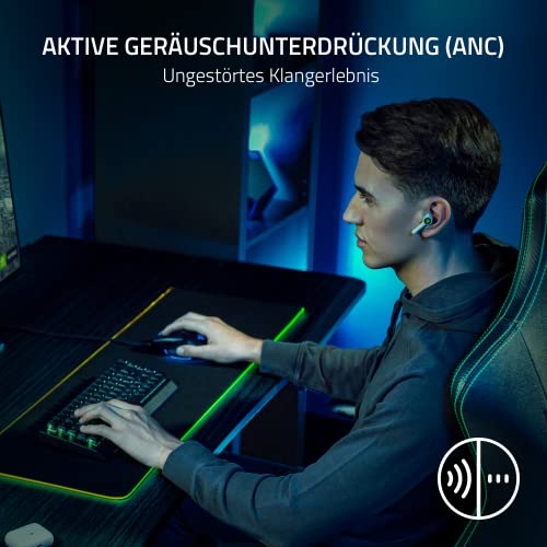Razer Hammerhead HyperSpeed - Drahtlose Multiplattform-Gaming-Kopfhörer für PlayStation (HyperSpeed Wireless, aktive Geräuschunterdrückung, Bluetooth 5.2, Bis zu 30 Stunden Akkulaufzeit) Weiß Bild 3