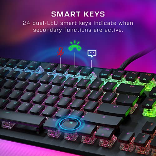 Roccat Vulcan II Max – Optisch-mechanische PC-Gaming-Tastatur mit anpassbaren RGB-Tasten und Handballenauflage, taktile Linearschalter, Aluminiumplatte, 100 m Tastenanschlag-Haltbarkeit, Schwarz Bild 3
