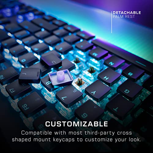 Roccat Vulcan II Max – Optisch-mechanische PC-Gaming-Tastatur mit anpassbaren RGB-Tasten und Handballenauflage, taktile Linearschalter, Aluminiumplatte, 100 m Tastenanschlag-Haltbarkeit, Schwarz Bild 4