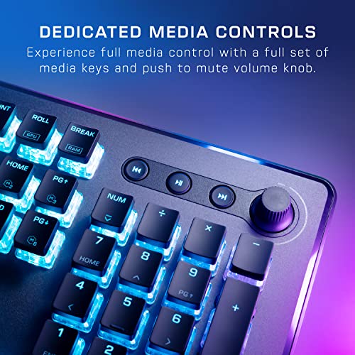 Roccat Vulcan II Max – Optisch-mechanische PC-Gaming-Tastatur mit anpassbaren RGB-Tasten und Handballenauflage, taktile Linearschalter, Aluminiumplatte, 100 m Tastenanschlag-Haltbarkeit, Schwarz Bild 5