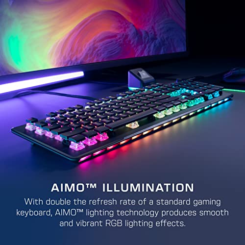 Roccat Vulcan II Max – Optisch-mechanische PC-Gaming-Tastatur mit anpassbaren RGB-Tasten und Handballenauflage, taktile Linearschalter, Aluminiumplatte, 100 m Tastenanschlag-Haltbarkeit, Schwarz Bild 6