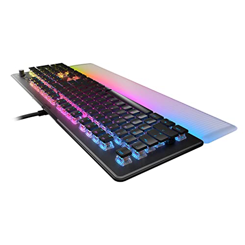 Roccat Vulcan II Max – Optisch-mechanische PC-Gaming-Tastatur mit anpassbaren RGB-Tasten und Handballenauflage, taktile Linearschalter, Aluminiumplatte, 100 m Tastenanschlag-Haltbarkeit, Schwarz Bild 7