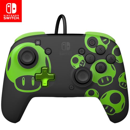 PDP Switch Rematch verkabelt controller 1-UP Glow in the dark Offiziell Lizenziert durch Nintendo - Customizable buttons, sticks, triggers, and paddles - Ergonomic Controllers Bild 1