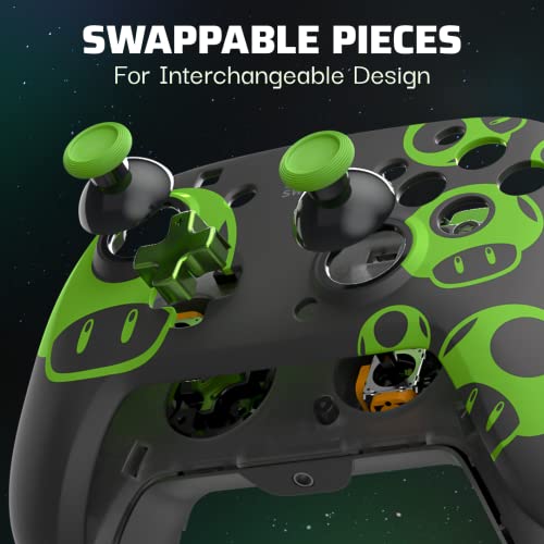 PDP Switch Rematch verkabelt controller 1-UP Glow in the dark Offiziell Lizenziert durch Nintendo - Customizable buttons, sticks, triggers, and paddles - Ergonomic Controllers Bild 6