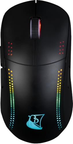 Konix Drakkar Asgard kabellose Gaming-Maus für PC - 600 mAh Akku - 2,4 GHz Empfänger - LED-Hintergrundbeleuchtung - Schwarz Bild 1