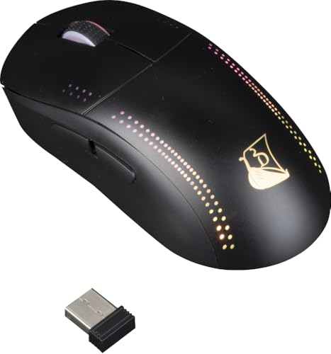 Konix Drakkar Asgard kabellose Gaming-Maus für PC - 600 mAh Akku - 2,4 GHz Empfänger - LED-Hintergrundbeleuchtung - Schwarz Bild 2