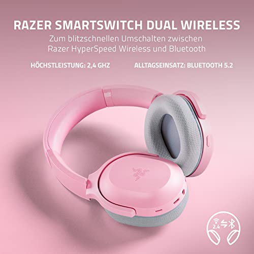 Razer Barracuda - Kabelloses Multiplattform-Headset für Gaming und Mobile Geräte (SmartSwitch Dual Wireless, Geräuschunterdrückendes Mikrofon, Triforce-Treiber 50mm, USB-C) Quartz Pink Bild 2