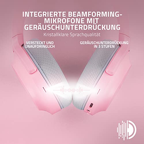Razer Barracuda - Kabelloses Multiplattform-Headset für Gaming und Mobile Geräte (SmartSwitch Dual Wireless, Geräuschunterdrückendes Mikrofon, Triforce-Treiber 50mm, USB-C) Quartz Pink Bild 3