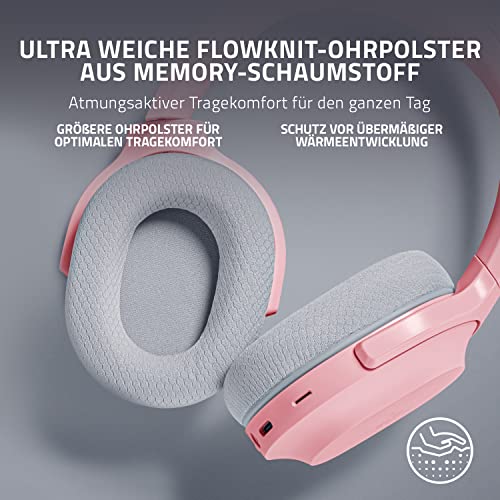 Razer Barracuda - Kabelloses Multiplattform-Headset für Gaming und Mobile Geräte (SmartSwitch Dual Wireless, Geräuschunterdrückendes Mikrofon, Triforce-Treiber 50mm, USB-C) Quartz Pink Bild 5