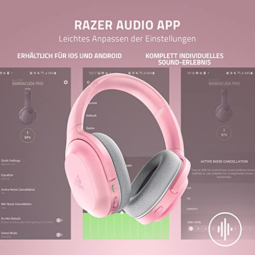 Razer Barracuda - Kabelloses Multiplattform-Headset für Gaming und Mobile Geräte (SmartSwitch Dual Wireless, Geräuschunterdrückendes Mikrofon, Triforce-Treiber 50mm, USB-C) Quartz Pink Bild 6