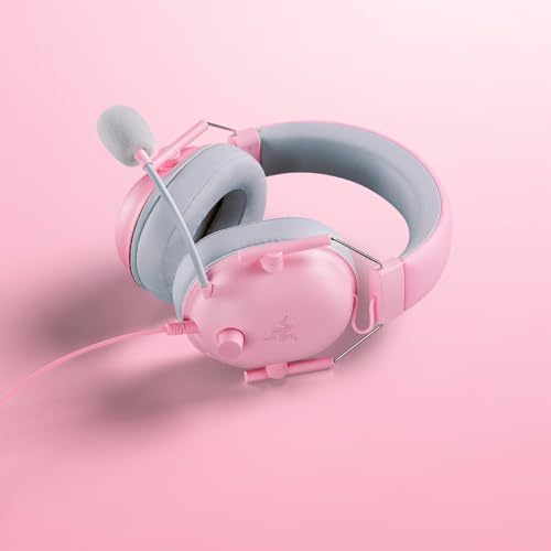 Razer BlackShark V2 X - Multi-Plattform kabelgebundenes Esports-Headset (Triforce 50mm Treiber, Erweiterte Passive Geräuschunterdrückung, 7.1 Surround Sound, Hyperclear Cardioid Mic) Quartz Pink Bild 2