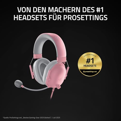 Razer BlackShark V2 X - Multi-Plattform kabelgebundenes Esports-Headset (Triforce 50mm Treiber, Erweiterte Passive Geräuschunterdrückung, 7.1 Surround Sound, Hyperclear Cardioid Mic) Quartz Pink Bild 3