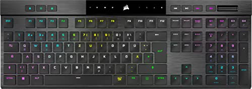 CORSAIR K100 AIR WIRELESS RGB Ultradünne Mechanische Gaming-Tastatur - CHERRY MX Low Profile Taktile Schalter - Bluetooth - iCUE-Kompatibel - PC, Mac, PS5, PS4, Xbox - QWERTZ DE - Schwarz Bild 1