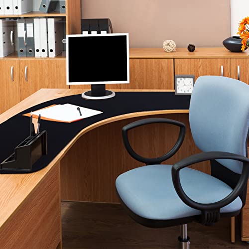 Amylove L-förmige Maus-Eck-Schreibtischunterlage, wasserdicht, groß, Gummi-Eck-Mauspad für Büro, Zuhause, L-förmiger Schreibtisch, Gaming-Setup, Computerschutz, Zubehör, 91,9 cm (36,2 Zoll) (Schwarz) Bild 2