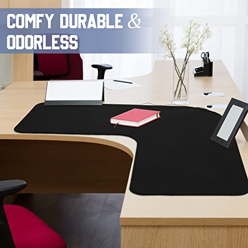 Amylove L-förmige Maus-Eck-Schreibtischunterlage, wasserdicht, groß, Gummi-Eck-Mauspad für Büro, Zuhause, L-förmiger Schreibtisch, Gaming-Setup, Computerschutz, Zubehör, 91,9 cm (36,2 Zoll) (Schwarz) Bild 4