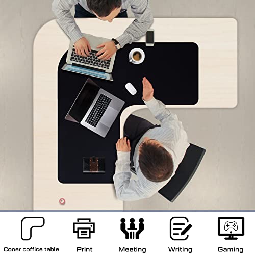 Amylove L-förmige Maus-Eck-Schreibtischunterlage, wasserdicht, groß, Gummi-Eck-Mauspad für Büro, Zuhause, L-förmiger Schreibtisch, Gaming-Setup, Computerschutz, Zubehör, 91,9 cm (36,2 Zoll) (Schwarz) Bild 5