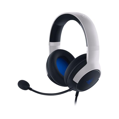 Razer Kaira X Kabelgebundenes Gaming-Headset für PlayStation 5,PS5, PS4, PC, Mac, Mobiltelefon: 50 mm Treiber, HyperClear Cardiooid Mic,Memory Foam Kissen,On-Headset Bedienelemente,Weiß,Schwarz Bild 1