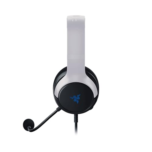 Razer Kaira X Kabelgebundenes Gaming-Headset für PlayStation 5,PS5, PS4, PC, Mac, Mobiltelefon: 50 mm Treiber, HyperClear Cardiooid Mic,Memory Foam Kissen,On-Headset Bedienelemente,Weiß,Schwarz Bild 2