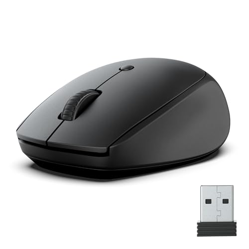 JLab Go Kabellose Bluetooth-Maus, batteriebetrieben, Trimode (BT 5.0/5.0/2,4 GHz) mit USB-Adapter, ergonomisch, kompakt, Multigerät, leise, für Laptop, PC, Computer, iPad, Mac Bild 1