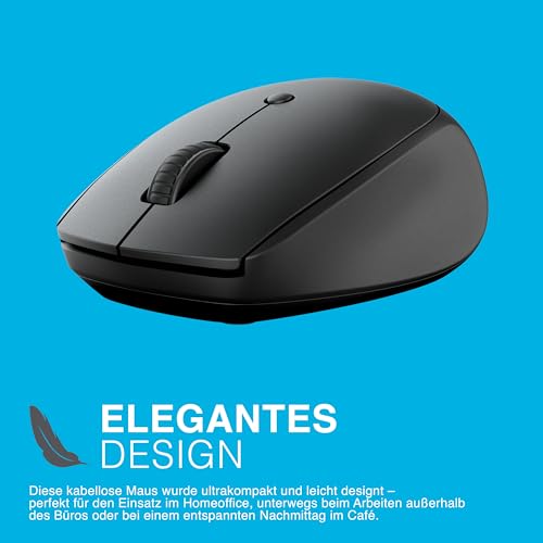 JLab Go Kabellose Bluetooth-Maus, batteriebetrieben, Trimode (BT 5.0/5.0/2,4 GHz) mit USB-Adapter, ergonomisch, kompakt, Multigerät, leise, für Laptop, PC, Computer, iPad, Mac Bild 4
