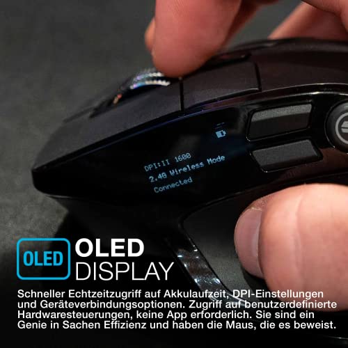 JLab Epic Wireless Mouse - Verbindung über Bluetooth oder USB-Empfänger, ergonomische Bluetooth-Maus, wiederaufladbare kabellose Maus für Laptop-Computer/PC/Tablet/Windows/Mac/More, Leise Mäuse Bild 4