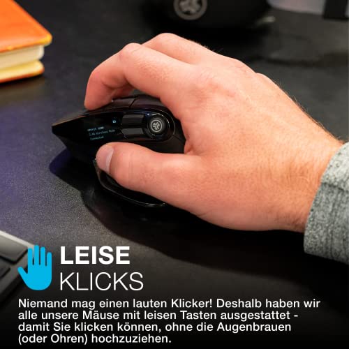 JLab Epic Wireless Mouse - Verbindung über Bluetooth oder USB-Empfänger, ergonomische Bluetooth-Maus, wiederaufladbare kabellose Maus für Laptop-Computer/PC/Tablet/Windows/Mac/More, Leise Mäuse Bild 6