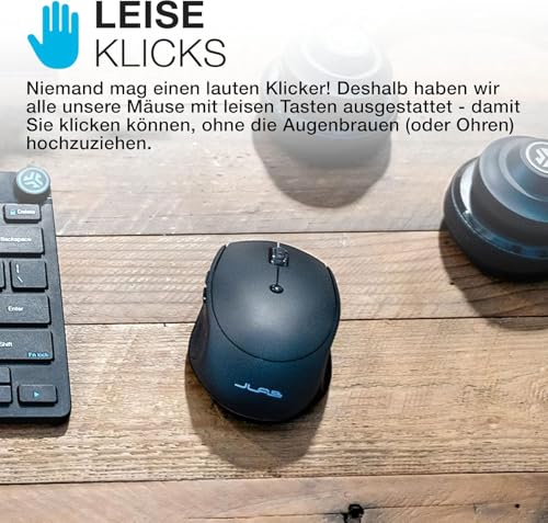 JLab Go Charge Bluetooth Maus/Funkmaus wiederaufladbar, BT 5,0/5,0+2,4Ghz mit USB-Dongle, Laptop Maus kabellos, Silent Wireless Mouse, Computermaus kabellos für PC/iPad/Computer/Tablet Bild 3