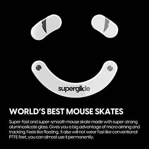 Superglide – schnellste und glatteste Mausfüße/Schlittschuhe aus ultrastarkem, makellosem Glas, superschnelle, Glatte und langlebige Sohle Bild 2