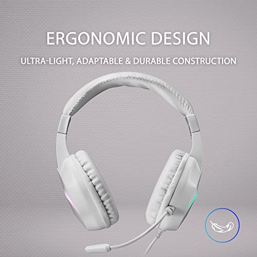 Mars Gaming Gaming MH122, FRGB Over Ear Kopfhörer mit Mikrofon, HiFi Sound, Geräuschunterdrückung, Ultraleichtgewicht, PS4 PS5 Xbox Switch Switch 2 Tablet Windows Mac, Weiß, MH122W, Large Bild 3