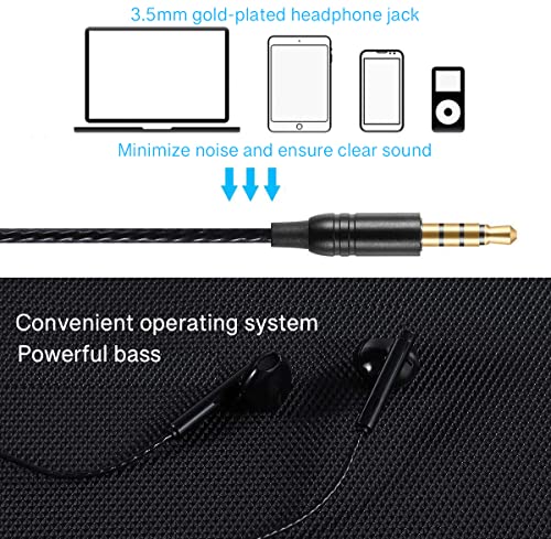 GAMURRY Kabelgebundene In Ear 3,5 mm Klinke Kopfhörer, Stereo Ohrhörer mit Mikrofon & Fernsteuerung Bass-Sound Ohrhörer, HD-Anrufe, Geräuschunterdrückung, Für Android Iso Windows, Smartphones, MP3 Bild 5