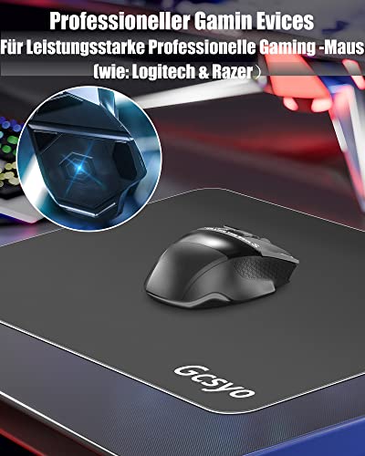 Gaming Mauspad Glas Mousepad 350x260 Gaming Mousepad groß für Roccat Razer Logitech Maus Wasserdicht Anti Rutsch für Computer PC Professionelle Gamer Verbessert Präzision und Geschwindigkeit Schwarz Bild 5