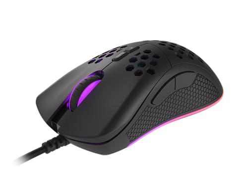 Genesis Krypton 555 Gaming Maus – Ultraleicht nur 70g, Sensor bis 8000 DPI, RGB Beleuchtung, 7 programmierbare Tasten, Paracord Kabel, 1000 Hz Polling Rate, PC Gamer Maus für FPS & E-Sport, Plug&Play Bild 3