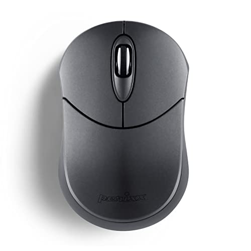 Perixx PERIMICE-802 kabellose Bluetooth-Maus, tragbares Design, kompatibel mit Windows, iOS, und Android-PC, Laptop, Tablet, Smartphone, Graphitgrau, 12177, Silber Bild 1