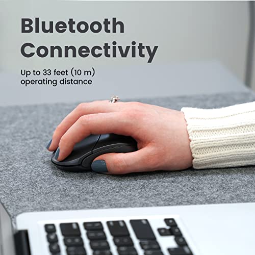 Perixx PERIMICE-802 kabellose Bluetooth-Maus, tragbares Design, kompatibel mit Windows, iOS, und Android-PC, Laptop, Tablet, Smartphone, Graphitgrau, 12177, Silber Bild 5
