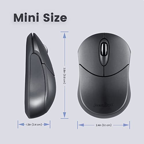 Perixx PERIMICE-802 kabellose Bluetooth-Maus, tragbares Design, kompatibel mit Windows, iOS, und Android-PC, Laptop, Tablet, Smartphone, Graphitgrau, 12177, Silber Bild 6