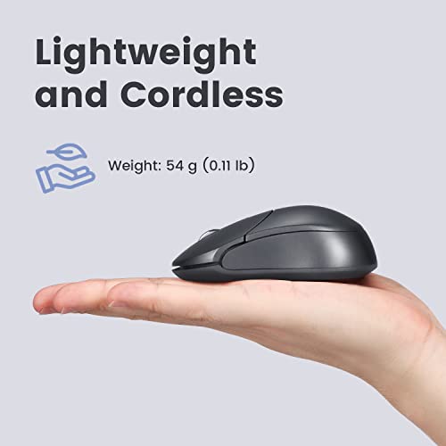 Perixx PERIMICE-802 kabellose Bluetooth-Maus, tragbares Design, kompatibel mit Windows, iOS, und Android-PC, Laptop, Tablet, Smartphone, Graphitgrau, 12177, Silber Bild 7