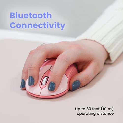 Perixx PERIMICE-802PK kabellose Bluetooth-Maus, tragbares Design, kompatibel mit Windows, iOS und Android-PC, Laptop, Tablet und Smartphone, Rosa Bild 2