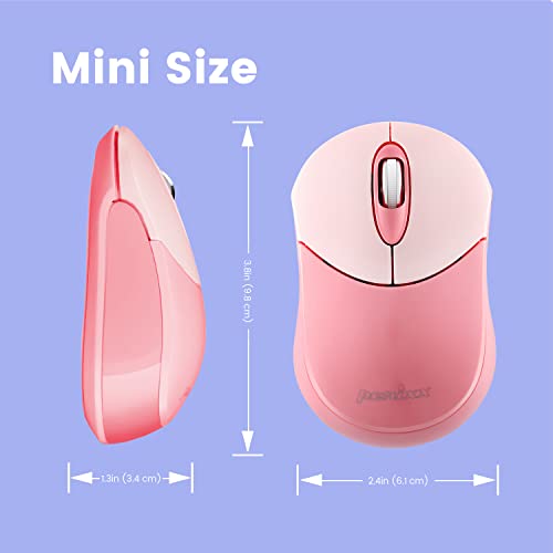 Perixx PERIMICE-802PK kabellose Bluetooth-Maus, tragbares Design, kompatibel mit Windows, iOS und Android-PC, Laptop, Tablet und Smartphone, Rosa Bild 3