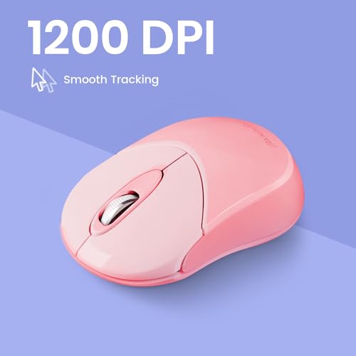 Perixx PERIMICE-802PK kabellose Bluetooth-Maus, tragbares Design, kompatibel mit Windows, iOS und Android-PC, Laptop, Tablet und Smartphone, Rosa Bild 6