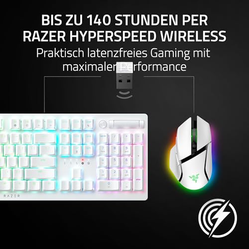Razer Basilisk V3 Pro - Anpassbare kabellose Gaming-Maus HyperScroll Tilt Wheel - Focus Pro 30K Optischer Sensor - 13-Zonen Chroma-Beleuchtung - 10+1 Programmierbare Tasten - PC/Mac | Weiß Bild 4