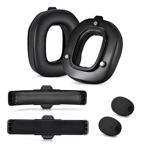 A50 Gen 4 Mod Kit - Ersatz Ohrpolster Stirnbänder für Astro Gaming A50 Kabelloses Headset Gen 4, Mikrofonschaum, Ohrpolster/Tassen,A50 Gen 4 Zubehör,Dicke hinzugefügt(Schwarzes Protein) Bild 1