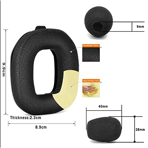 A50 Gen 4 Mod Kit - Ersatz Ohrpolster Stirnbänder für Astro Gaming A50 Kabelloses Headset Gen 4, Mikrofonschaum, Ohrpolster/Tassen,A50 Gen 4 Zubehör,Dicke hinzugefügt(Schwarzes Protein) Bild 4