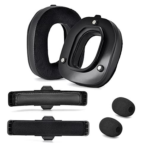 A50 Gen 4 Mod Kit - Ersatz Ohrpolster Stirnbänder für Astro Gaming A50 Kabelloses Headset Gen 4, Mikrofonschaum, Ohrpolster,A50 Gen 4 Zubehör,Dicke hinzugefügt(Schwarzes Protein+Samt) Bild 1