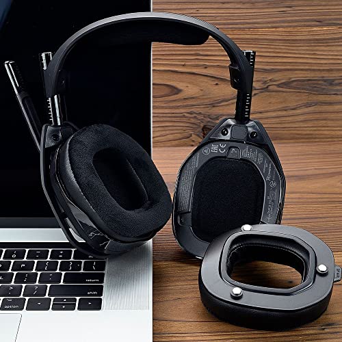 A50 Gen 4 Mod Kit - Ersatz Ohrpolster Stirnbänder für Astro Gaming A50 Kabelloses Headset Gen 4, Mikrofonschaum, Ohrpolster,A50 Gen 4 Zubehör,Dicke hinzugefügt(Schwarzes Protein+Samt) Bild 7