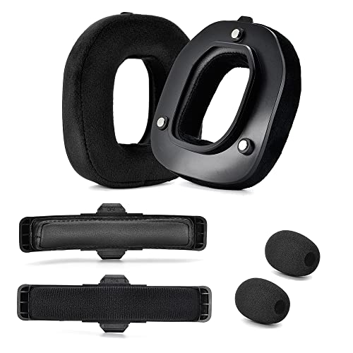 A50 Gen 4 Mod Kit - Ersatz Ohrpolster Stirnbänder für Astro Gaming A50 Kabelloses Headset Gen 4, Mikrofonschaum, Ohrpolster/Tassen/Pads,A50 Gen 4 Zubehör,Dicke hinzugefügt(Schwarzer Samt) Bild 1