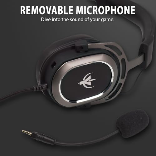 SPYCO Impulse HE-122, Gaming-Headset, Audio 7.1, 50-mm-Audio-Treiber, kombinierter analoger 3.5-mm-USB-Klinkenstecker, omnidirektionales Mikrofon, leicht, biegsam, PC/Mac/Xbox One/PS4/Nintendo Switch Bild 5
