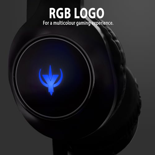 SPYCO - Impulse HE-121 Gaming-Headset, 50-mm-Audio-Treiber, 3.5 mm USB-Klinkenstecker, Omnidirektionales Mikrofon, RGB-Logo, Leicht, Für PC/Mac/Xbox One/PS4/Nintendo Switch, Schwarz, Kunstleder Bild 3