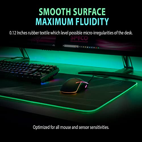 SPYCO Backing PA-142, Gaming Pad mit RGB-Beleuchtung, 900mmx400mm, Micro-USB-Port, glatter Gummifuß 3mm, rutschfest, wasserabweisend, fusselfrei, maximale Laufruhe Bild 3