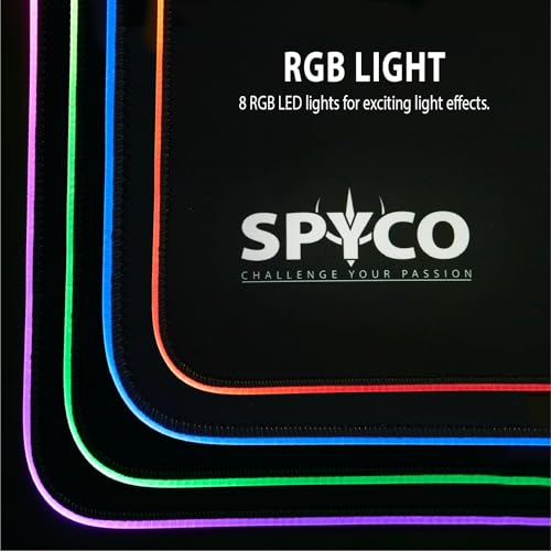 SPYCO Backing PA-142, Gaming Pad mit RGB-Beleuchtung, 900mmx400mm, Micro-USB-Port, glatter Gummifuß 3mm, rutschfest, wasserabweisend, fusselfrei, maximale Laufruhe Bild 6