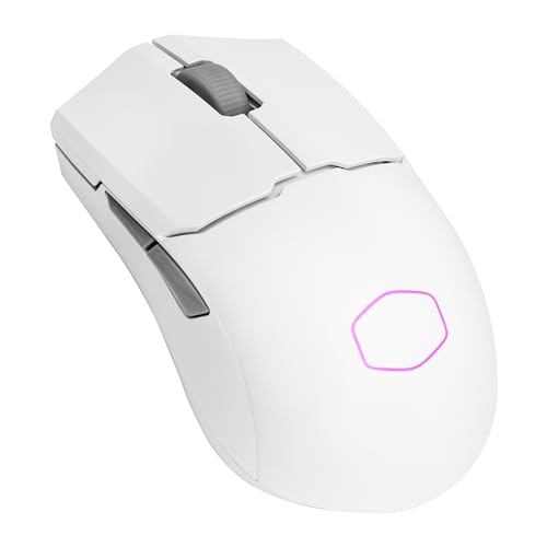 Cooler Master MM712 Kabellose Gaming-Maus Weiß mit einstellbaren 19.000 DPI, 2,4 GHz und Bluetooth, Ultraweave-Kabel, PTFE-Füße, RGB-Beleuchtung und MasterPlus+ Software Bild 1